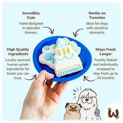 Wufers Birthday Boy Gifts for Dogs Cookie Box