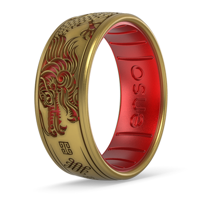 Etched Year of the Dragon Silicone Ring - Year of the Dragon Gold