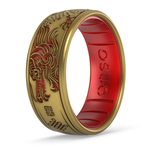 Etched Year of the Dragon Silicone Ring - Year of the Dragon Gold