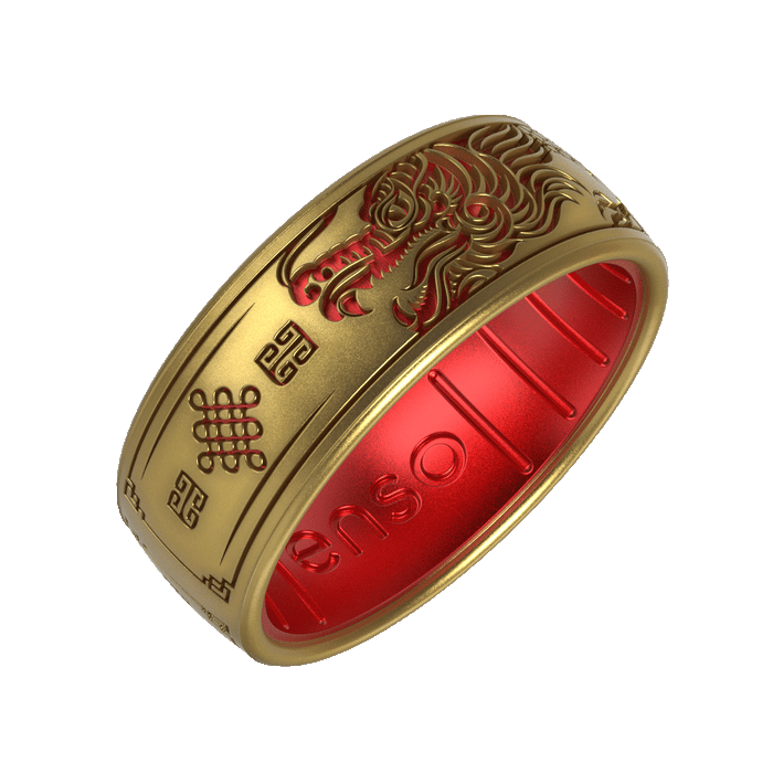 Etched Year of the Dragon Silicone Ring - Year of the Dragon Gold