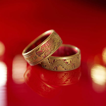 Etched Year of the Dragon Silicone Ring - Year of the Dragon Gold