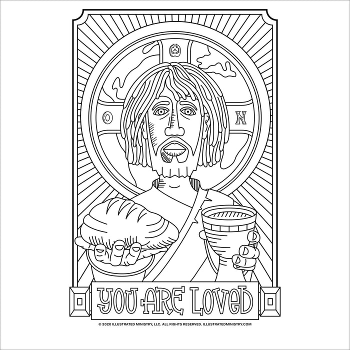 "You Are Loved" Jesus Coloring Page & Poster