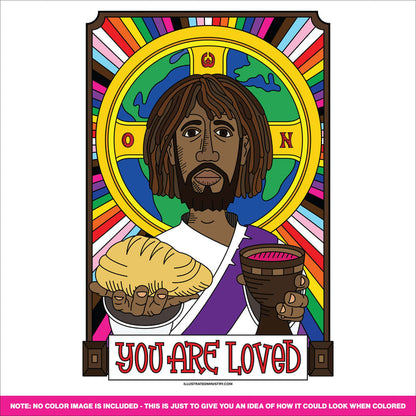 "You Are Loved" Jesus Coloring Page & Poster