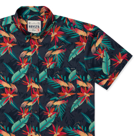 RSVLTS XS RSVLTS Wild Things "Heron"_ KUNUFLEX Short Sleeve Shirt Wild Things "Heron"_ KUNUFLEX Short Sleeve Shirt