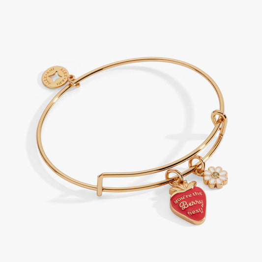 'You're The Berry Best' Strawberry Charm Bangle