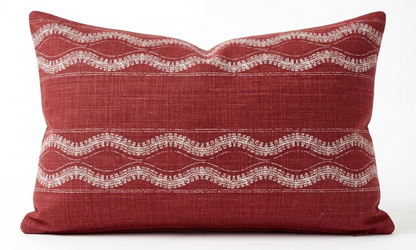 Zanzibar Pillow Cover in Red, Peter Dunham Textiles