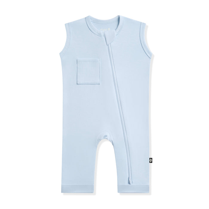 Product photo of the Zippered Sleeveless Romper in Breeze